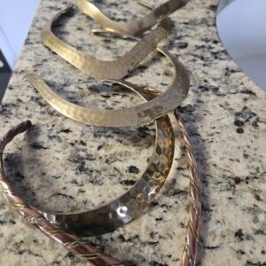 Hammered Metal Collar Necklaces